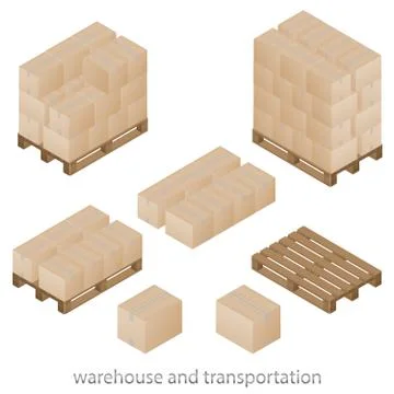 Boxes and pallets Stock Illustration