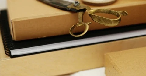 Boxes and scissors Video stock 84711553