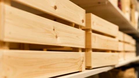 Boxes and whether wood pallets Stock Photos