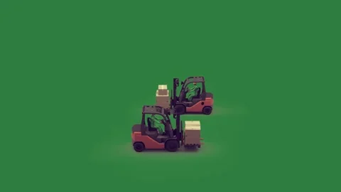 Boxes Animated With Different - Chroma Key Green Screen Footage Stock Footage 338016560