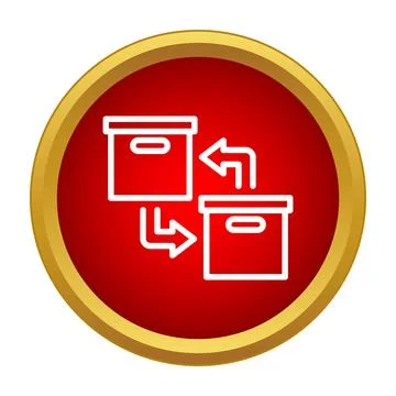 Boxes with arrows symbolizing delivery logistics and exchange Stock Illustration