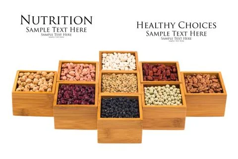 Boxes of beans Stock Photos
