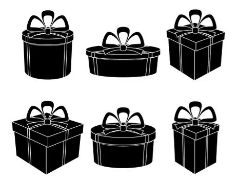 Boxes, black silhouettes Stock Illustration