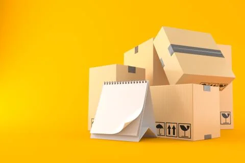 Boxes with blank calendar Stock Illustration