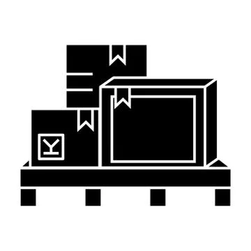 Boxes cargo logistics  icon, vector illustration, sign on isolated background 스톡 일러스트
