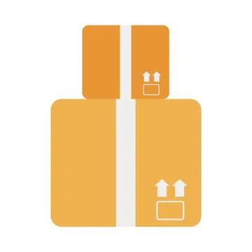 Boxes carton delivery service flat style icon Stockillustratie