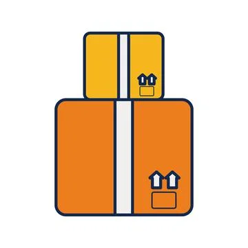 Boxes carton delivery service flat style icon Stock Illustration