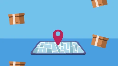 Boxes carton pattern with smartphone Stock Footage 158757043