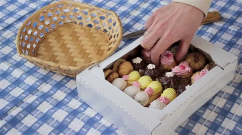 Boxes of cookies Stock Footage 62634079