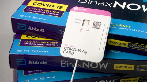 Boxes of covid tests Vídeos de archivo 167774280