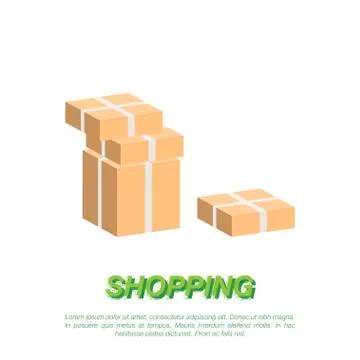 Boxes for delivery on a white background. Stock Illustration