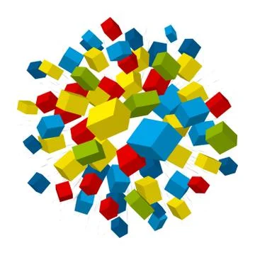 Boxes explosion Stock Illustration