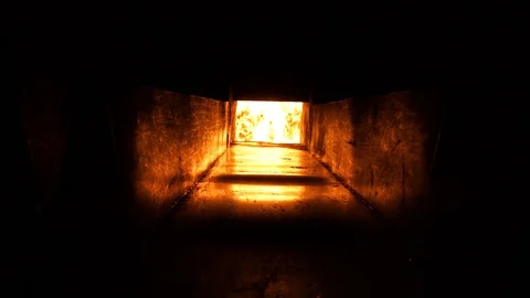 The boxes fall into the fire Video stock 103991446