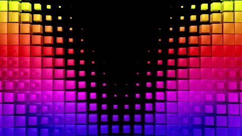 Boxes Form A Wave Stock Footage 139971386