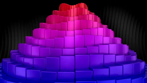 Boxes Form A Wave Stock Footage 143689209