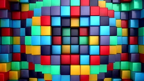 Boxes Form A Wave Video stock 185901751