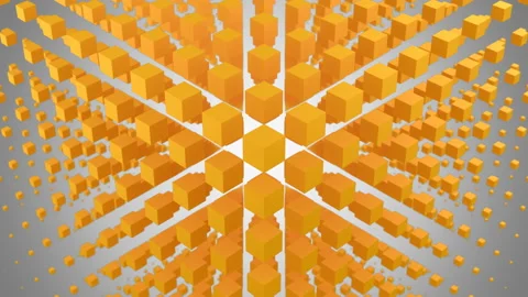 Boxes Formed A Wave In Space Stock Footage 105095088