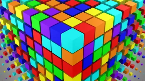 Boxes Formed A Wave In Space Stock Footage 105125386