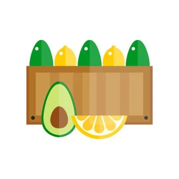 Boxes fuits shipping container vector Stock Illustration