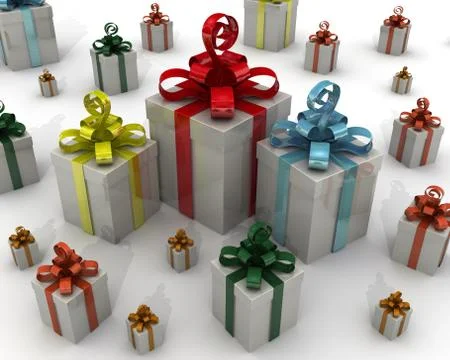 Boxes with gifts Illustrazione stock