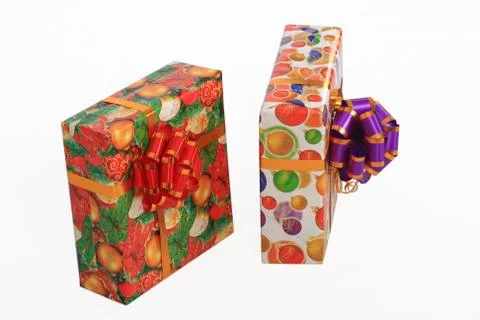 Boxes with gifts. Photos