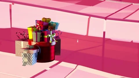 Boxes with gifts rotating Stock Footage 83541735