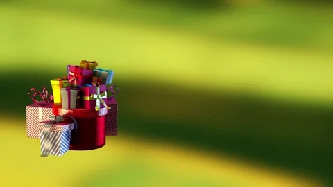 Boxes with gifts rotating Video stock 83541757