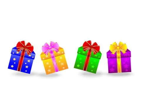 Boxes with gifts on a white background Stock Illustration