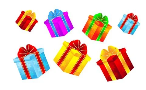 Boxes with gifts on a white background Stock Illustration