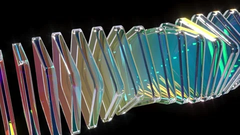Boxes glass block transparent abstract shape bg able to loop endless Stock Footage 335218400