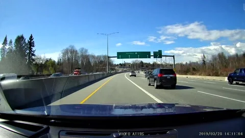 Boxes Go Flying From Moving Truck, Burnaby, British Columbia, Canada - 21 Mar 20 Stock Footage 205225459