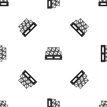 Boxes goods pattern seamless black Stock Illustration