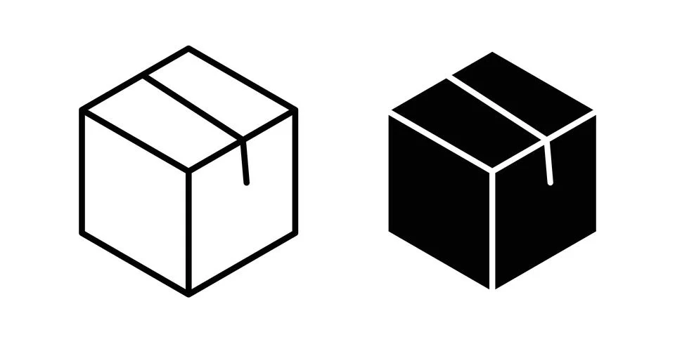 Boxes icon black vector isolated on white イラスト素材