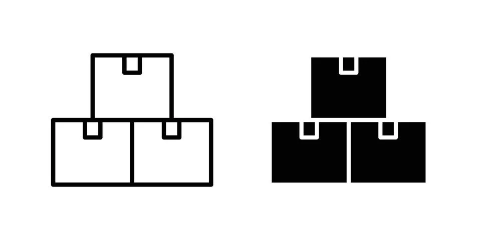 Boxes icon Illustration set. Vector Eps10 for apps イラスト素材