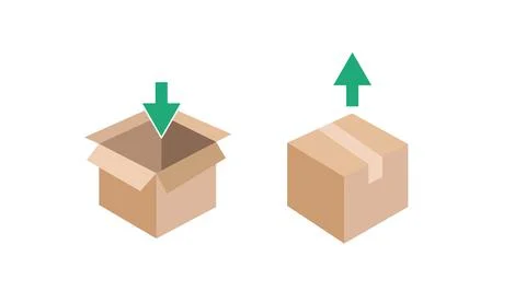 Boxes Icon Set. Stock Illustration