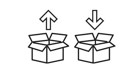 Boxes Icon Set. Illustrazione stock