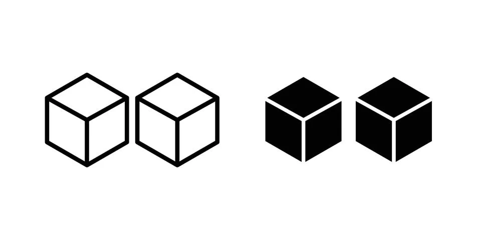 Boxes icon symbol  illustration bundle in black colour Stockillustratie