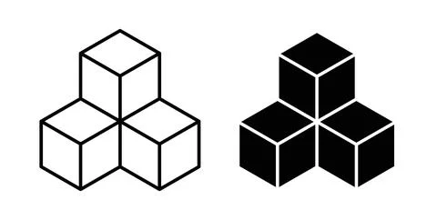 Boxes icon symbol. Vector illustration pack in black color. イラスト素材