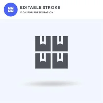 Boxes icon vector, filled flat sign, solid pictogram isolated on white, logo  Stock Illustration