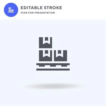 Boxes icon vector, filled flat sign, solid pictogram isolated on white, logo Stock Illustration