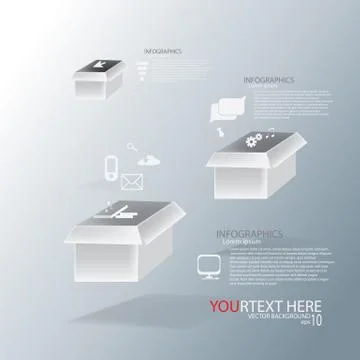 Boxes infographic Stock Illustration