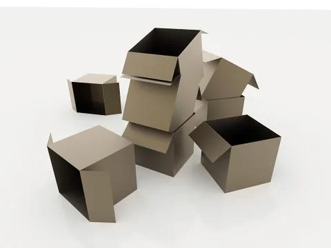 Boxes isolated on white background Stock Illustration