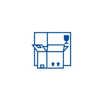 Boxes line icon concept. Boxes flat  vector symbol, sign, outline illustration. Stock Illustration
