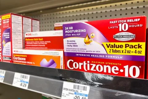 Boxes of Maximum strength Cortisone-10 Intensive healing formulaIMG 9701 Stock Photos