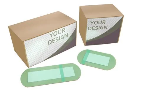Boxes with medical plasters 3d model 04 Illustrazione stock