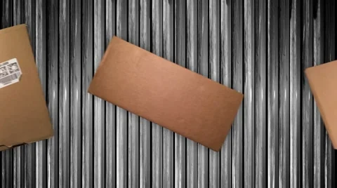 Boxes Move Along a Conveyor Belt 스톡 동영상 57220986