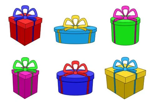 Boxes multi-coloured, different forms Stock Illustration