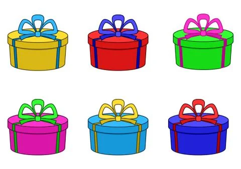 Boxes multi-coloured, round Stock Illustration