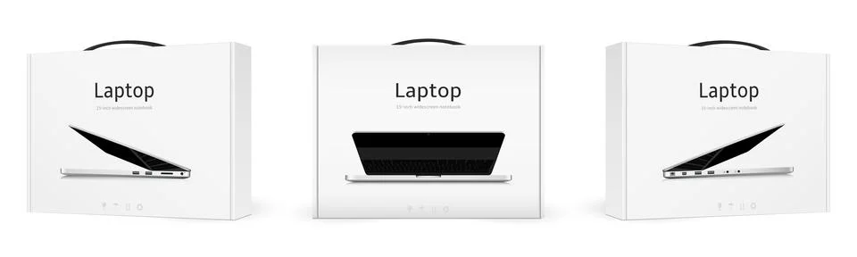Boxes with new notebook computers Illustration