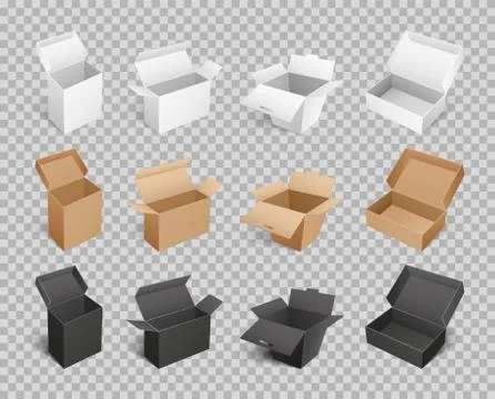 Boxes Packages Made of Paper and Carton Vector Stock Illustration